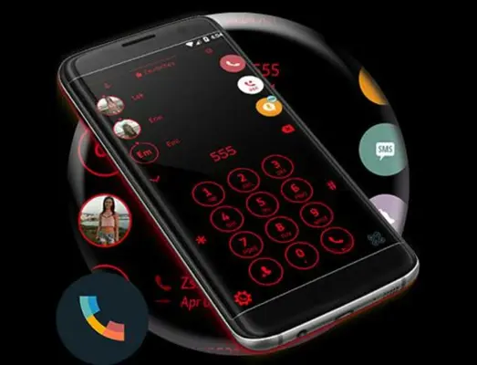 Theme Dialer Circle Black Red android App screenshot 0