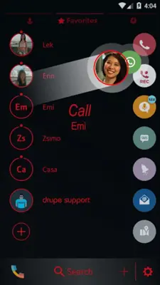 Theme Dialer Circle Black Red android App screenshot 2