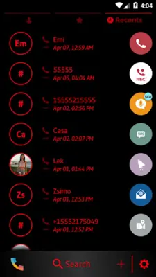 Theme Dialer Circle Black Red android App screenshot 3