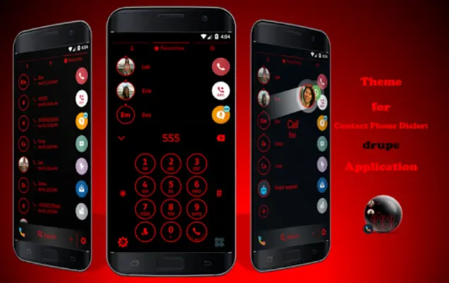 Theme Dialer Circle Black Red android App screenshot 6